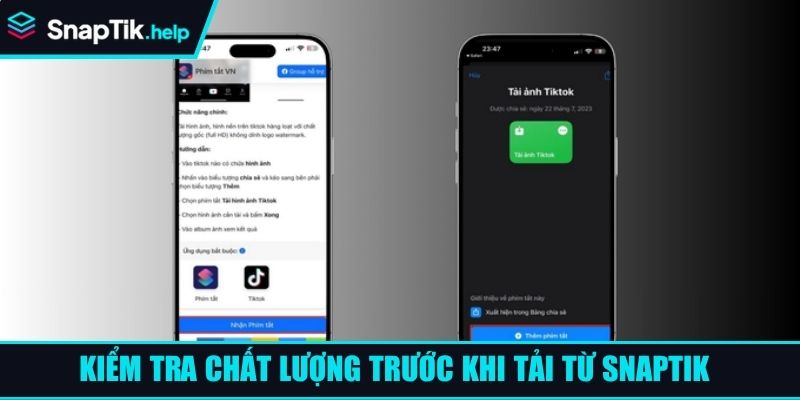 Kiểm tra chất lượng trước khi tải từ SnapTik